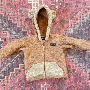 Patagonia Tan Fleece Baby Jacket with Ears